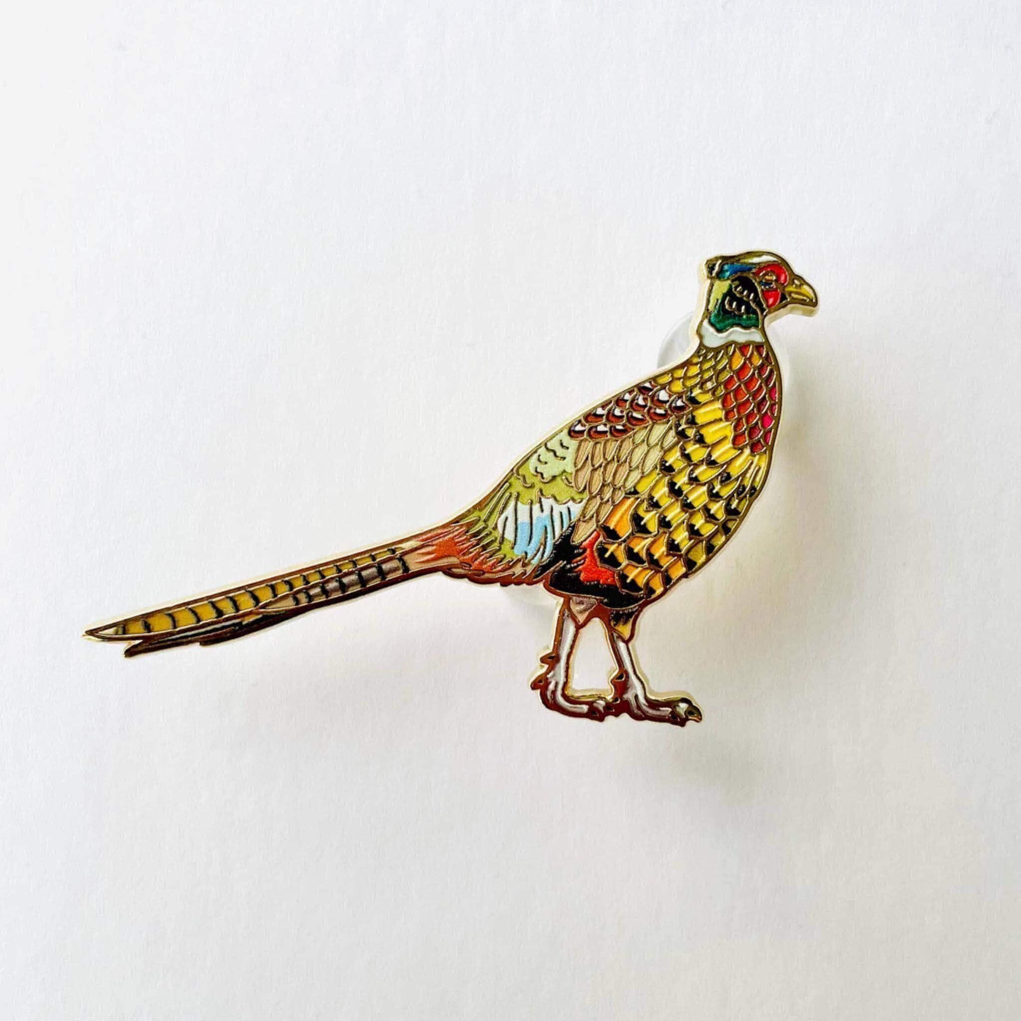 thumbnail image 2 of Handmade UK Rising Pheasant Pewter Pin Brooch – Shooting & Hunting Badge 2 of 4