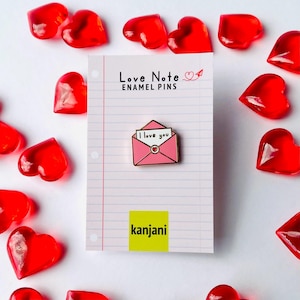 Love Letter Emaille Pin Geschenk, Valentinstag Anstecknadel, I love you