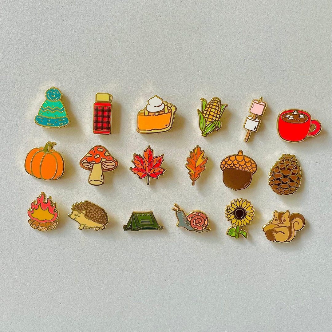 Fall Mini Enamel Pins: Autumn Harvest Badges, Stocking Stuffers ...