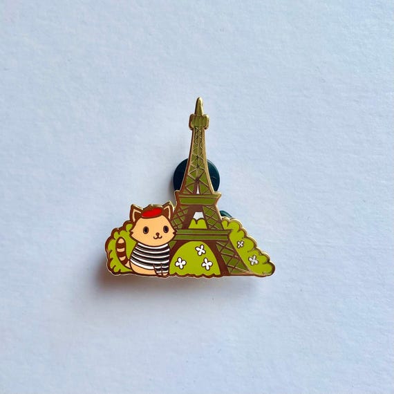 Eiffel Tower Pin: Paris Landmarks - Gold Hard Enamel Souvenir, Christmas gift, stocking stuffer, Advent calendar