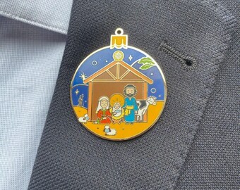 Christmas Nativity Pin: Mary, Joseph and Baby Jesus - Magnet & Keychain, Christmas gift, stocking stuffer, Advent calendar