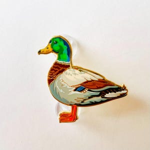 Mallard Enamel pin gift, Duck badge, birdwatching, hunting lapel pin