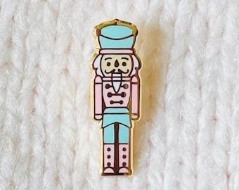 NUTCRACKER ENAMEL PIN - Pink Mini Lapel Badge, Christmas gift, stocking stuffer, Advent calendar
