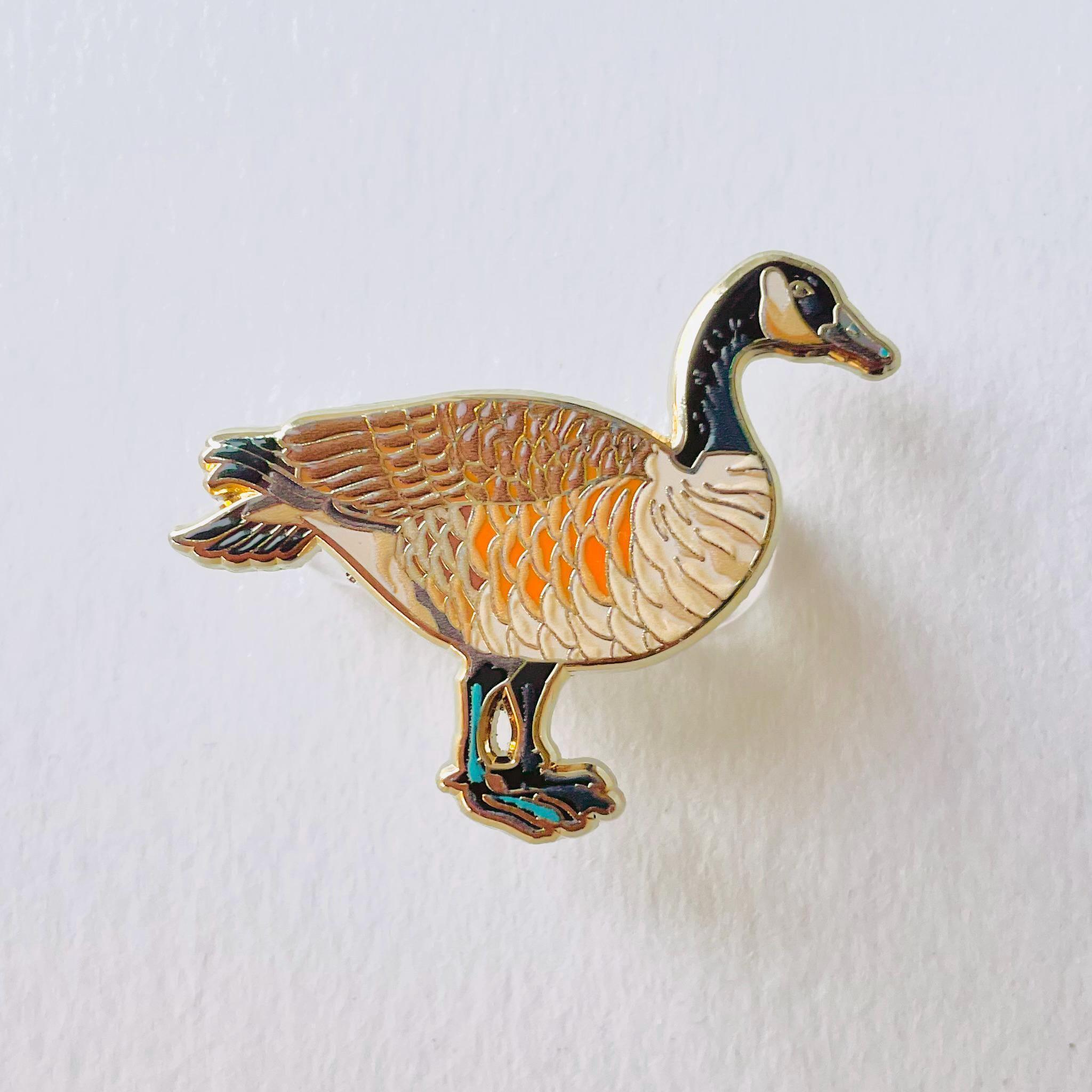 Goose Enamel Pin. Canada Bird lapel badge, cute brooch. Nature. Lanyard. Gift for him, her, Christmas. Duck. Pigeon. Farmer. Stocking