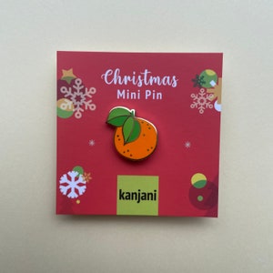 Clementine Satsuma orange Mini Enamel Pin Badge | Pippi’s Advent Calendar Filler | Board Filler | Gifts under 20 | Cute Christmas Mini pin