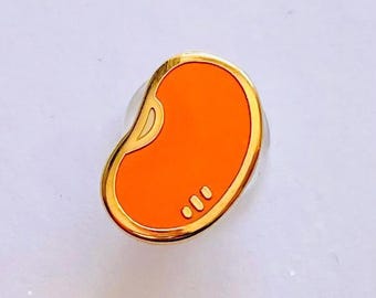 Baked Bean Enamel Pin: Vegan Lapel gift, Autumn Harvest Decor, Christmas stocking stuffer, Advent calendar