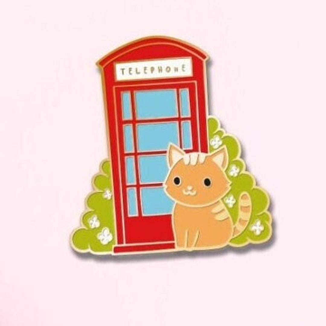 London Red Phone Booth Enamel Pin Badge Pippi Holiday Etsy