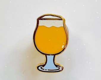 Pint of Beer Enamel Pin, Sports Fan Lapel Accessory, Christmas stocking stuffer, Advent calendar