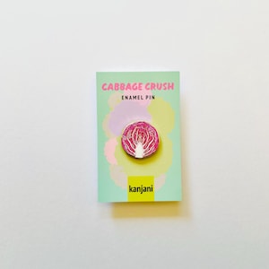 Red Cabbage Enamel Pin, Vegan Lapel Badge, cabbage crush,  fresh produce, Farm Decor, picnic treat