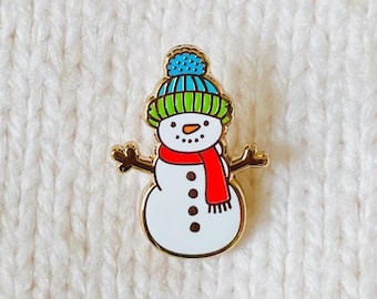 Snowman Enamel pin - Mini Lapel Pin for Christmas Winter Decor