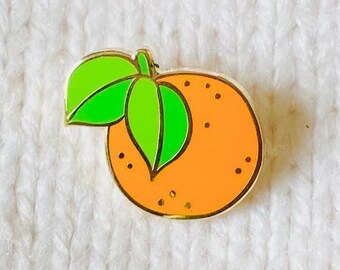 Clementine Orange Enamel Pin Gift  Cute Satsuma Holiday Accessory, Christmas gift, stocking stuffer, Advent calendar