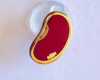 Kidney Bohne Emaille Pin: Vegan Geschenk, Herbst Deko, Weihnachtsgeschenk, Adventskalender