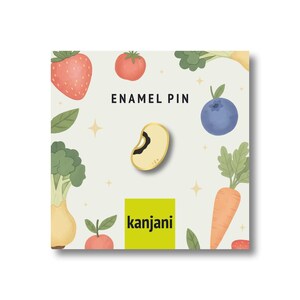 Épingle en émail à pois aux yeux noirs, cadeau de légumes, insigne végétalien sain, décor de ferme de récolte d'automne