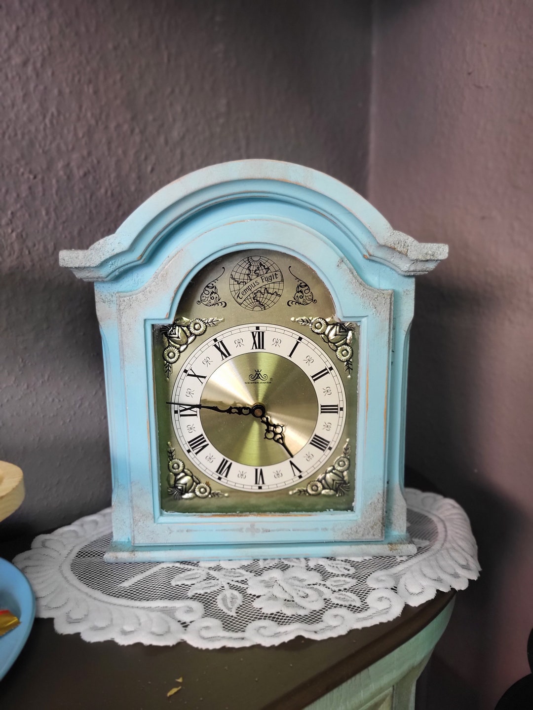 Clock Small Grandfather Clock Shabby Vintage Etsy