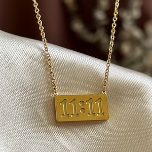 11:11 Angel Number Necklace | 18k Gold Plated Stainless Steel | Womens Spiritual Necklace | Gold Chain