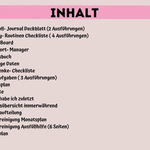 DIN A4 control journal I Flylady checklists I organizing household and life I bundle, printables, digital product to print out image 3