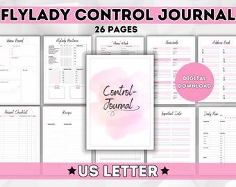 Journal de contrôle ANGLAIS *Format lettre US| Liste de contrôle Flylady | planning de nettoyage I organisation du ménage et de la vie Bundle Printables | PDF