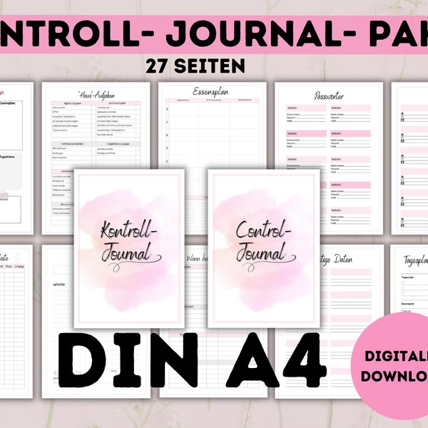 DIN A4 Kontroll- Journal I Flylady Checklisten I Organisieren von Haushalt und Leben I Bundle, Printables, digitales Produkt zum ausdrucken