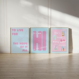 Taylor Poster Set of 3 Taylor Prints Song Lyric, Taylor Fan Gift Wall Preppy Cute Affirmation Quote, Girly Bedroom Motivational, DIGITAL