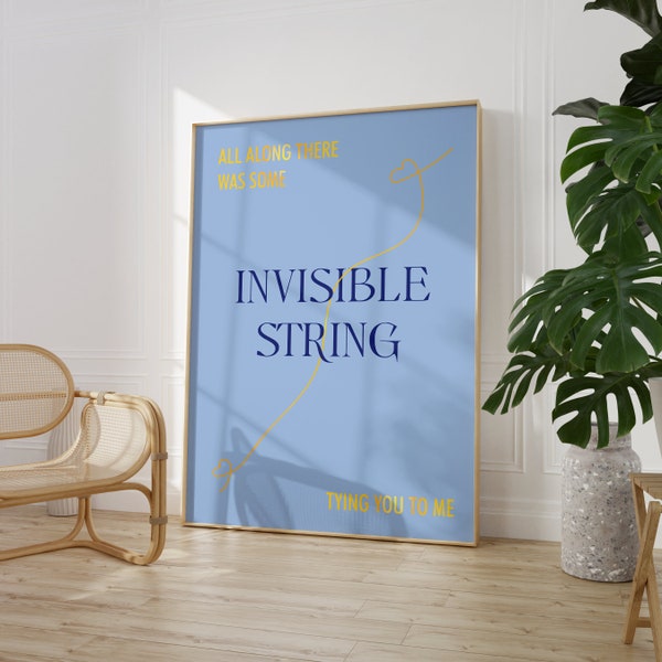 Taylor Swift Invisible String Lyric Poster, Taylor Folklore Wand Print Inspirierendes Zitat, Swiftie Geschenk Merch Dekor, DIGITAL DOWNLOAD