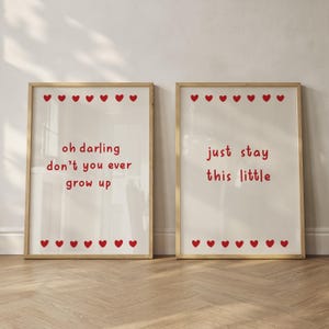 Taylor Poster Set of 2 Never Grow Up Digital Print Minimalist Nursery Wall Art Baby Room Decor Kids Room Playroom Subtle Baby Shower Gift