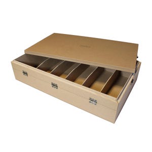 Handmade 5400 Card Storage Box - Fits Sleeves, Top Loaders and Deck boxes. Ideal for MTG, Pokemon, Yu-Gi-Oh collections. Varnished MDF.