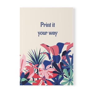Carnet floral A5 personnalisable | Tropical Floral Cover A5 Notebook | Softcover Journal
