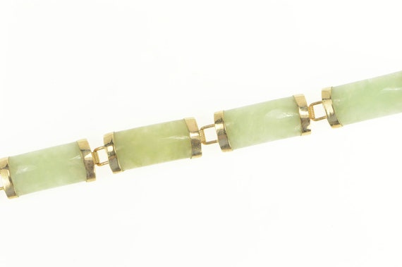 14k Curved Jade Chinese Bracelet -7" - image 3