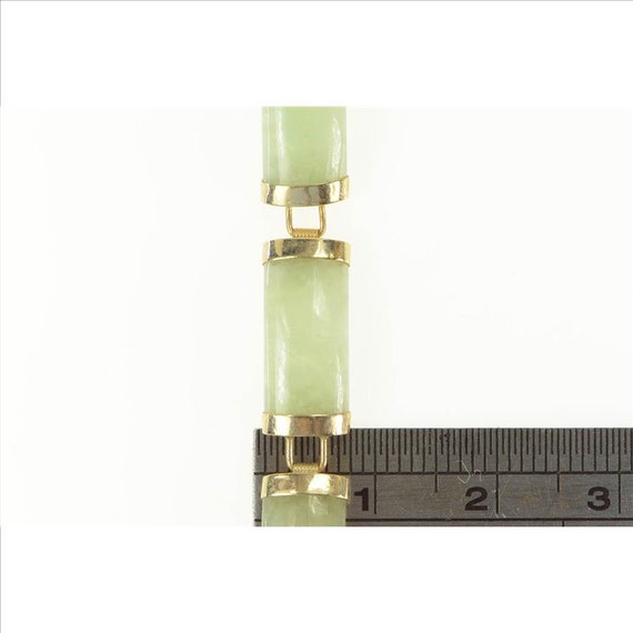 14k Curved Jade Chinese Bracelet -7" - image 4