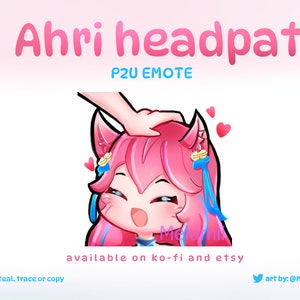 Spirit Blossom Ahri Headpat Emote (League of Legends) | Ahri Emotes | Twitch Emotes | Discord