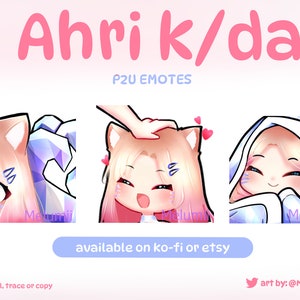 K/DA Ahri Emotes (League Of Legends) | Ahri Emotes | Twitch Emotes | Onenigheid