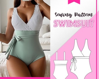 Swimsuit pattern|  Digital pattern| Bikini pattern| Women swimsuit pattern| Sewing pattern for women| Bikini pattern PDF| PDF pattern