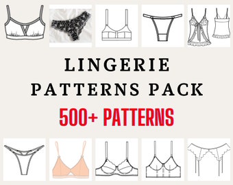 The Ultimate lingerie patterns pack 500+ PDF instant download sewing patterns patron Set Bralette Panties Body Bra pattern MEGA PACK