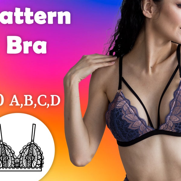 Bra sewing pattern Bralette PDF pattern instant download Brassiere Lingerie Pattern Выкройки нижнего белья Patron soutien gorge