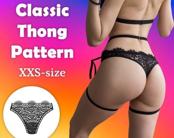 Classic Thong Digital Sewing Patterns. XXS Size, Instant Download 