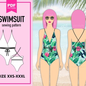 Digital Swimsuit Pattern! Pattern PDF, sewing pattern for women, bikini pattern, DIY pattern.