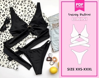 PDF Schnittmuster. Badeanzug Schnittmuster PDF! Schnittmuster für Frauen. Digital Schnittmuster, Bikini Schnittmuster, DIY Schnittmuster.