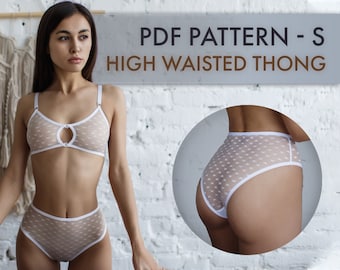 Naaipatroon hoge taille string panty, lingerie DIY (pdf-patroon)