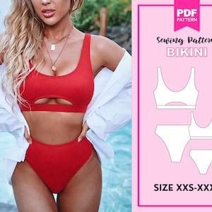 Bikini pattern| Swimsuit pattern|  Digital pattern| Women swimsuit pattern| Sewing pattern for women| Bikini pattern PDF| PDF pattern