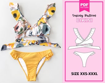 Bikini pattern PDF. Swimsuit Pattern PDF! Digital pattern, sewing pattern for women, bikini pattern, DIY pattern.