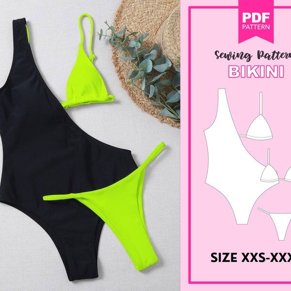 Bikini pattern PDF. Swimsuit Pattern PDF! Sewing pattern for women. Digital pattern, bikini pattern, DIY pattern.