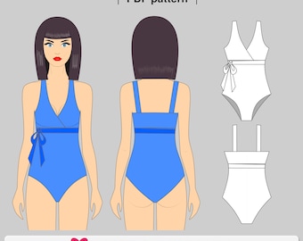 Swimsuit pattern|  Digital pattern| Bikini pattern| Women swimsuit pattern| Sewing pattern for women| Bikini pattern PDF| PDF pattern