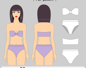 Bikini pattern PDF. Swimsuit Pattern PDF! Sewing pattern for women. Digital pattern, bikini pattern.