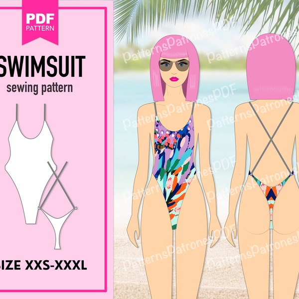 Swimsuit pattern|  Digital pattern| Bikini pattern| Women swimsuit pattern| Sewing pattern for women| Bikini pattern PDF| PDF pattern