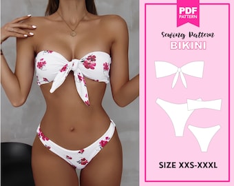 Bikini pattern. Bikini basic pattern. Sewing bikini patterns. Women bikini pattern PDF. Swimsuit pattern PDF.  Sewing pattern for women