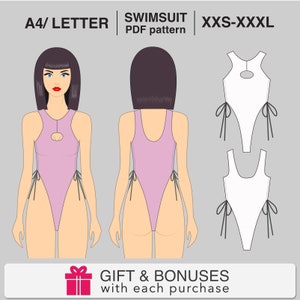 Swimsuit Pattern PDF! Digital pattern, sewing pattern for women, bikini pattern, DIY pattern.