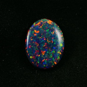 Black Fire Opal Oval Cabochon 14x10 mm 4 Cts AAA+ Flawless Australian Multi-Fire Loose Gemstone