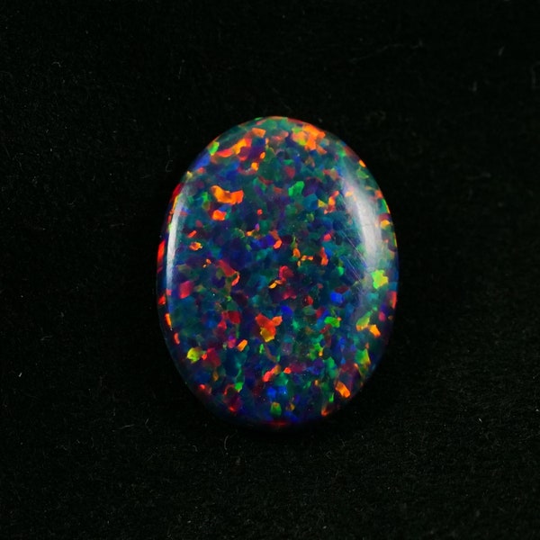 Opale di fuoco nero cabochon ovale 14x10 mm 4 ct AAA+ pietra preziosa sfusa multifuoco australiana impeccabile