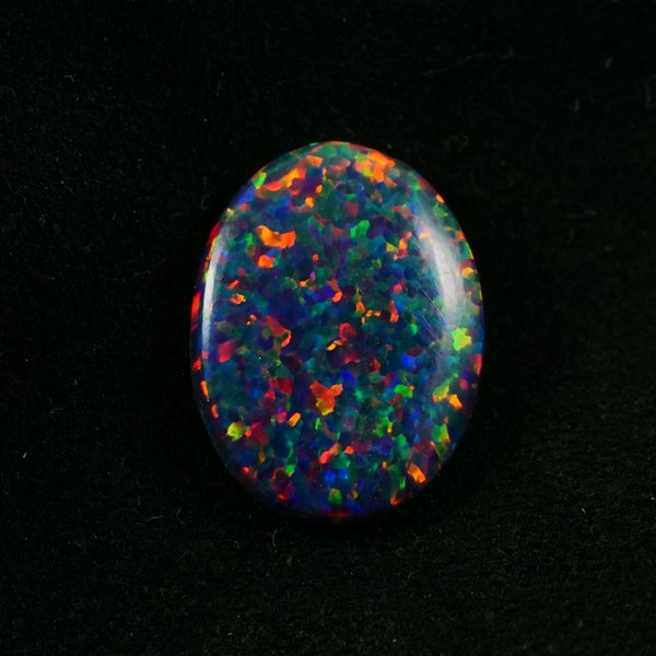 Black Fire Opal Oval Cabochon 14x10 mm 4 Cts AAA+ Flawless Australian Multi-Fire Loose Gemstone