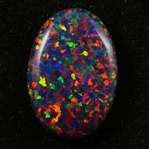 Black Fire Opal Oval Cabochon 15x11 mm 5 Cts AAA+ Australian Multi- Fire Loose Gemstone